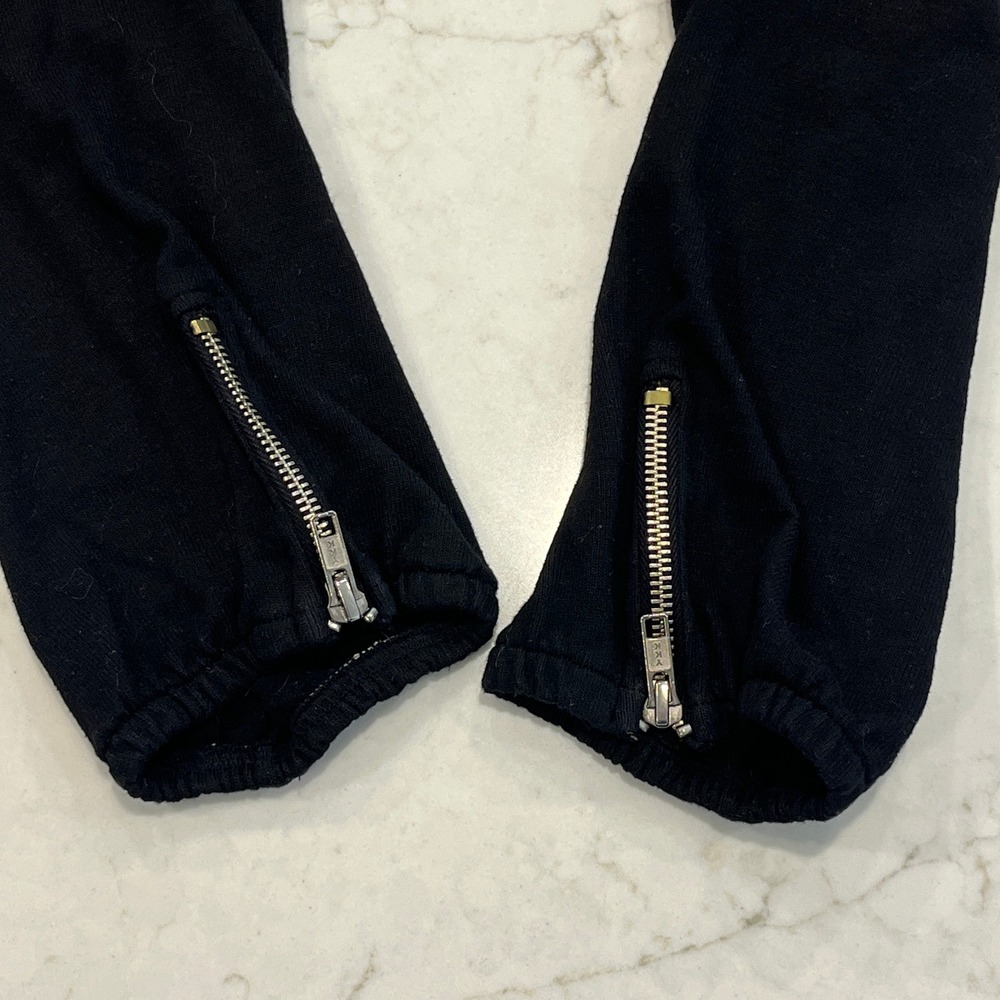 MONROW Jogger Sweatpants‎ Womens Large Black Multi Zip Moto Zip Ankle Modern USA - Picture 4 of 7
